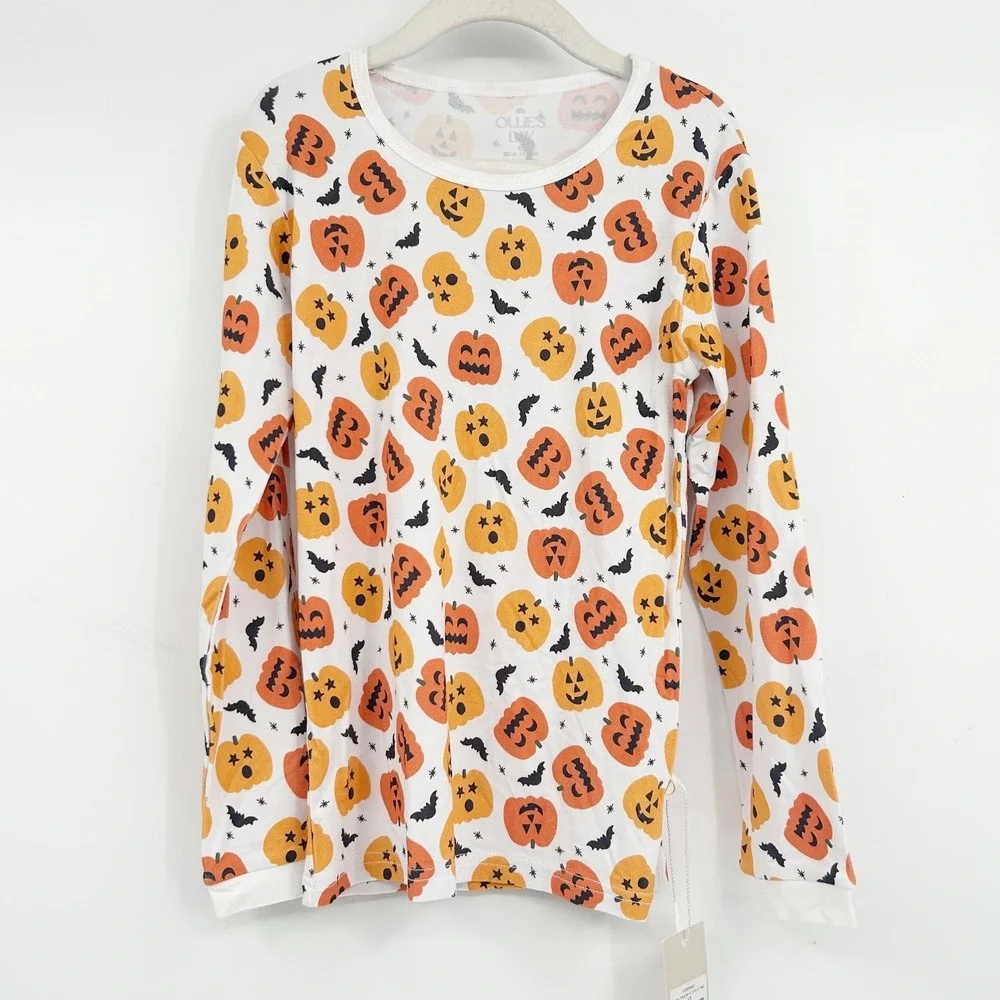 NWT Ollie's Day Kids Halloween Trick‎ or Treat Pumpkin Bamboo Pajama Set Size 6T